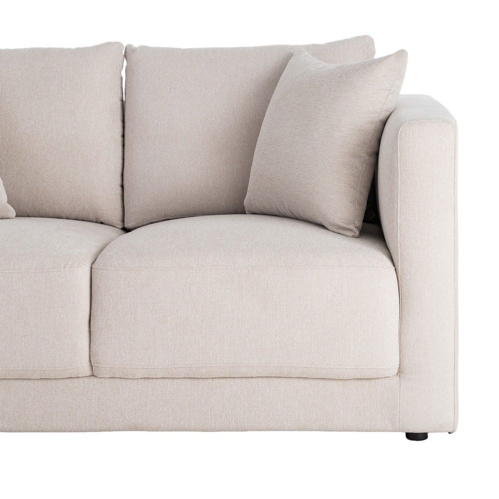 Sofá 2 Plazas Crema Tejido-Madera 165 x 96 x 86 cm - Imagen 8