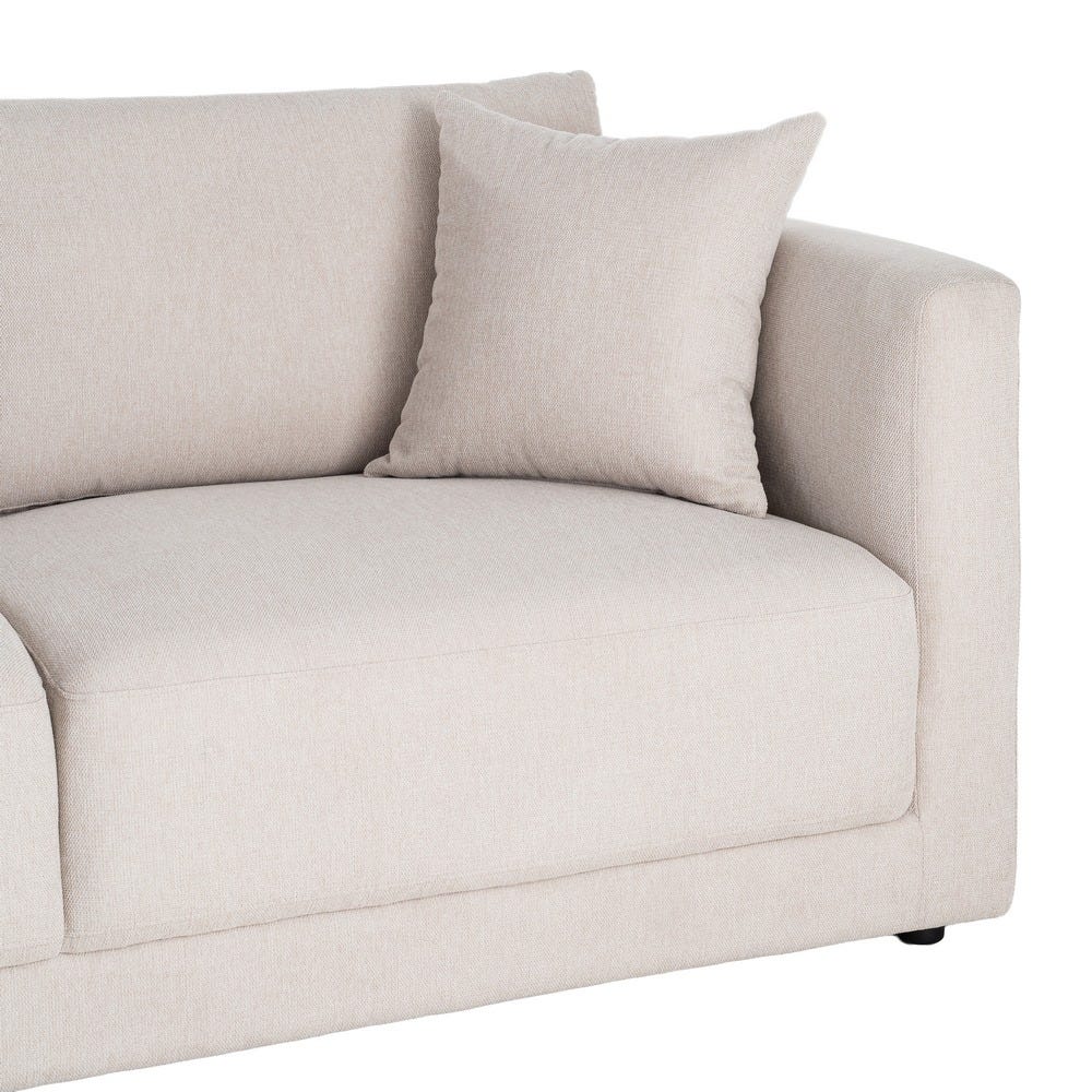 Sofá 3 Plazas Crema Tejido-Madera 210 x 96 x 86 cm - Imagen 5