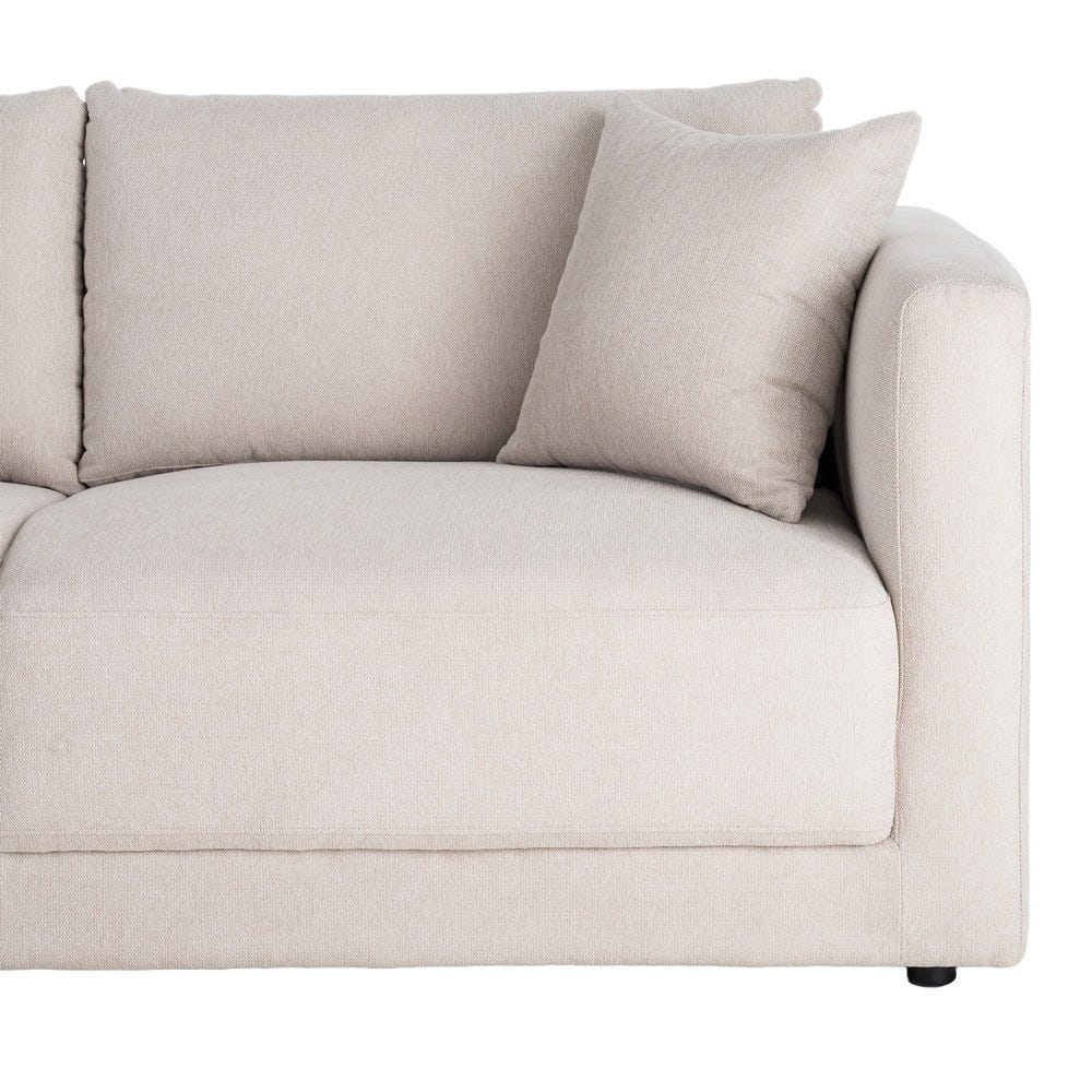 Sofá 3 Plazas Crema Tejido-Madera 210 x 96 x 86 cm - Imagen 8