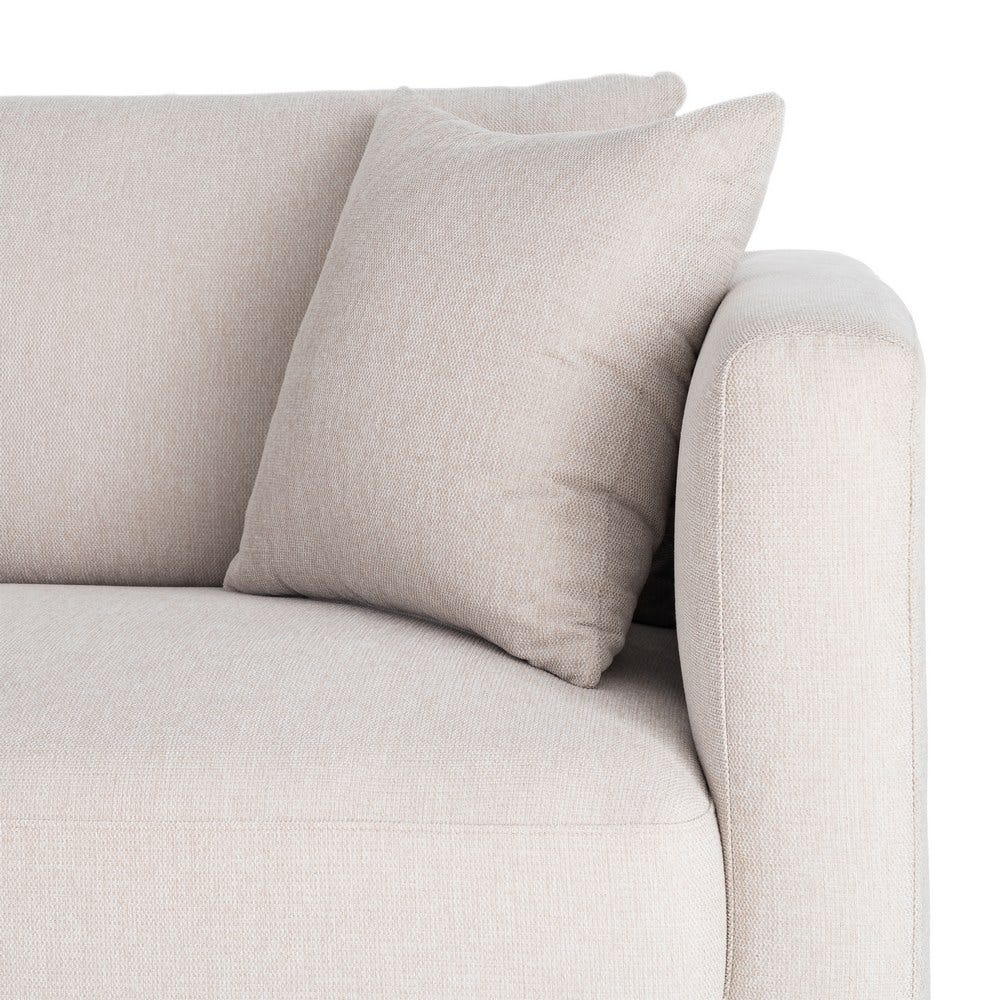 Sofá 3 Plazas Crema Tejido-Madera 210 x 96 x 86 cm - Imagen 10