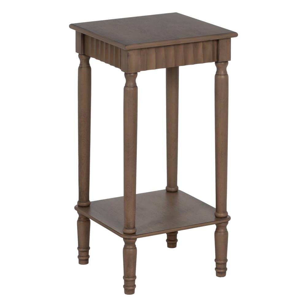 Mesa Auxiliar Cuadrada de Madera Marrón 71 cm - Elegante y Funcional para Espacios Pequeños con Almacenaje Adicional - Imagen 2
