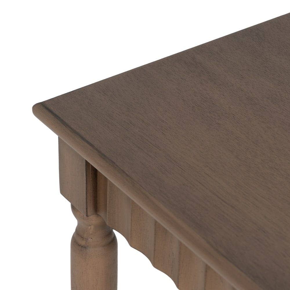 Mesa Auxiliar Cuadrada de Madera Marrón 71 cm - Elegante y Funcional para Espacios Pequeños con Almacenaje Adicional - Imagen 3