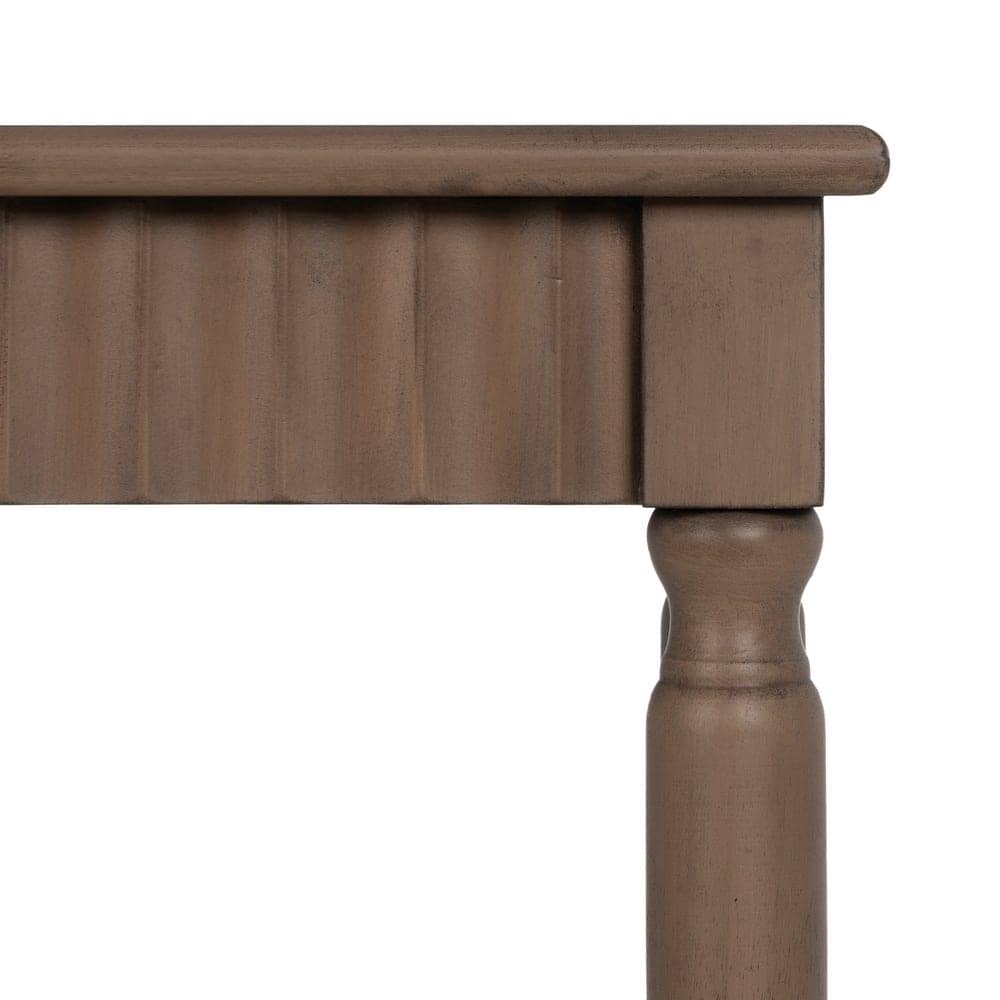 Mesa Auxiliar Cuadrada de Madera Marrón 71 cm - Elegante y Funcional para Espacios Pequeños con Almacenaje Adicional - Imagen 6