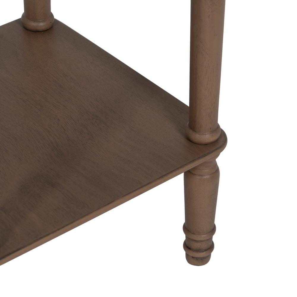 Mesa Auxiliar Cuadrada de Madera Marrón 71 cm - Elegante y Funcional para Espacios Pequeños con Almacenaje Adicional - Imagen 7