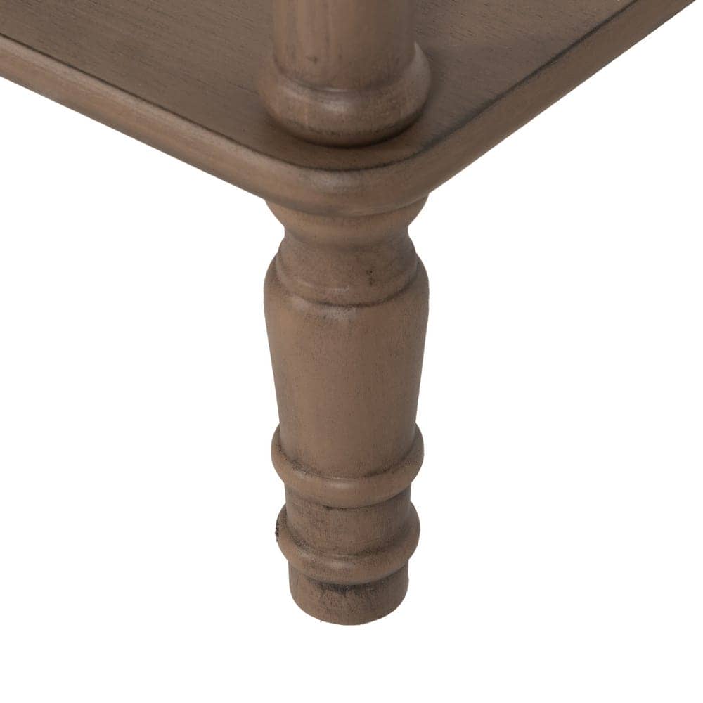 Mesa Auxiliar Cuadrada de Madera Marrón 71 cm - Elegante y Funcional para Espacios Pequeños con Almacenaje Adicional - Imagen 8