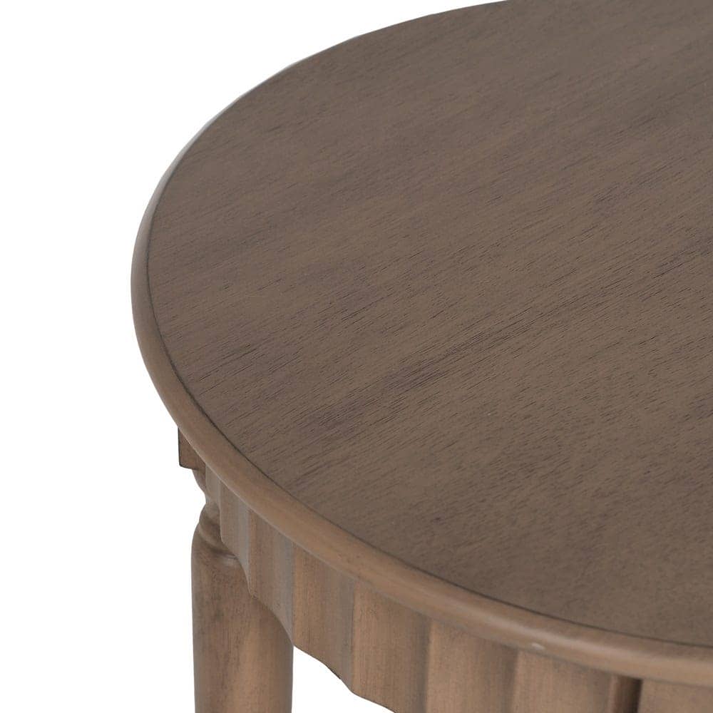 Mesita Auxiliar Pequeña de Madera Marrón 66 cm - Elegante y Funcional con Estante Inferior para Sofá o Cama - Imagen 2