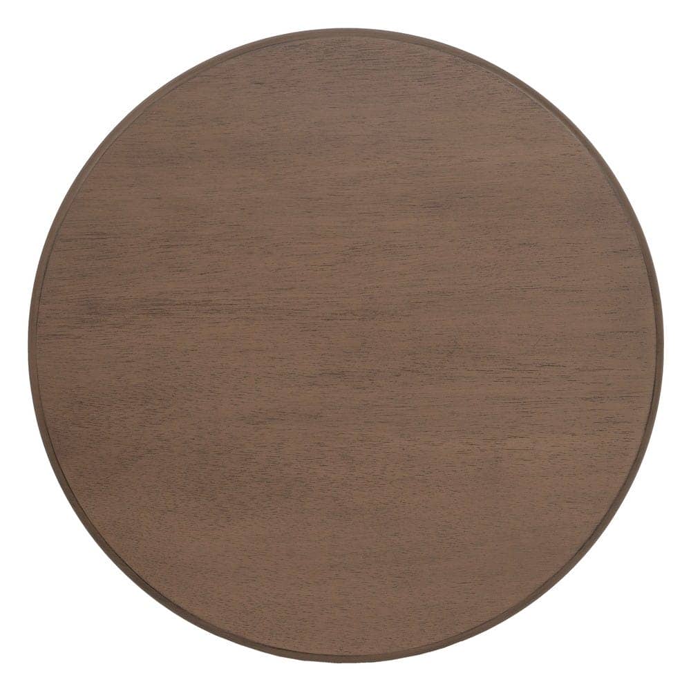 Mesita Auxiliar Pequeña de Madera Marrón 66 cm - Elegante y Funcional con Estante Inferior para Sofá o Cama - Imagen 8