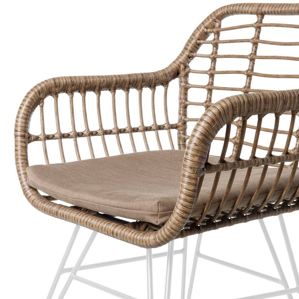 Pack de 2 Sillas de Jardín Ariki | Acero y Ratán Blanco - Diseño Mediterráneo - Imagen 4