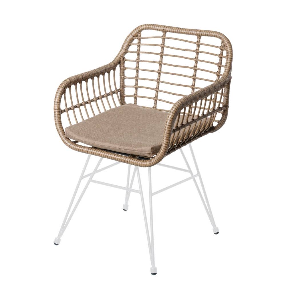 Pack de 2 Sillas de Jardín Ariki | Acero y Ratán Blanco - Diseño Mediterráneo - Imagen 2