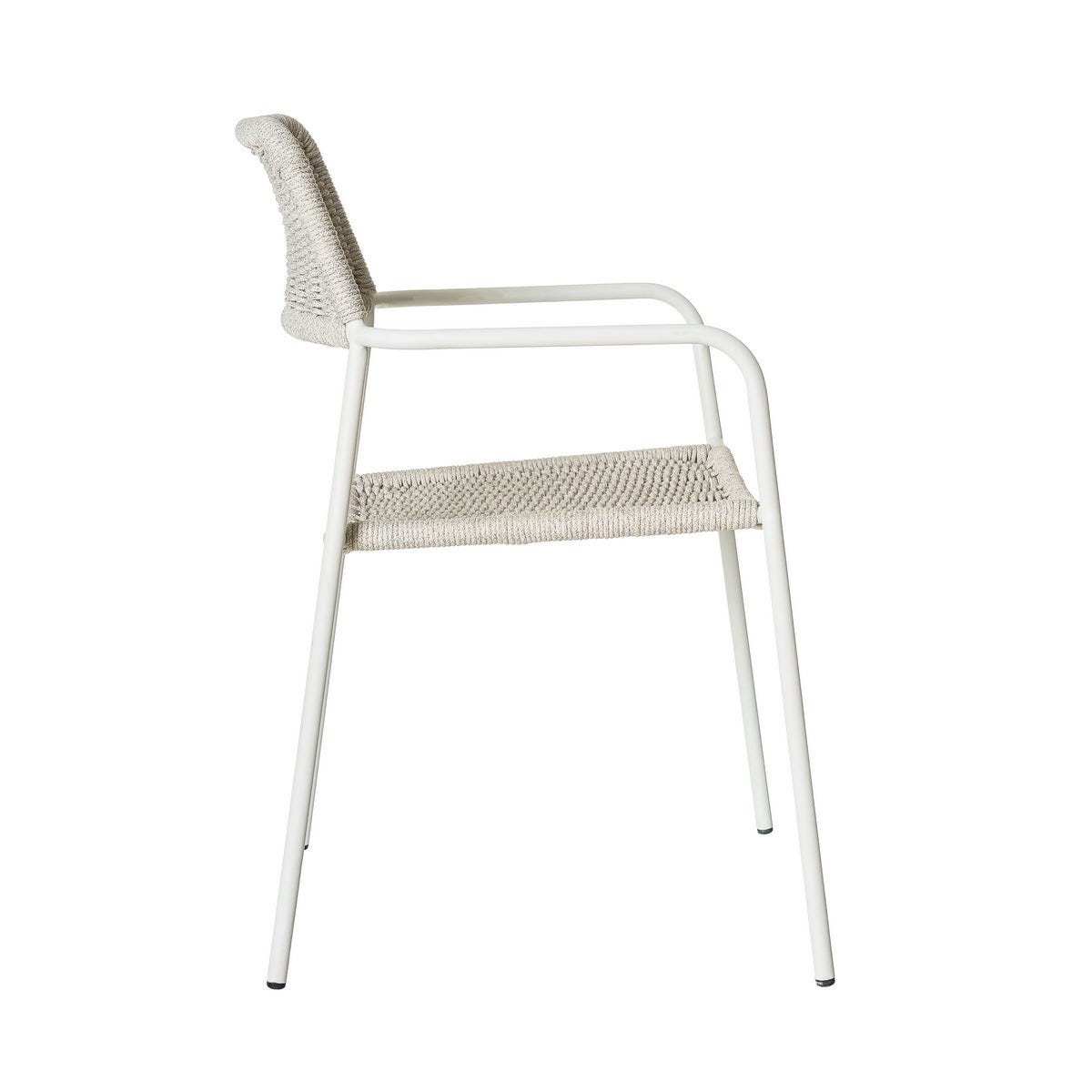 Silla Apilable Milos | Estructura Blanca / Asiento Gris - Imagen 2