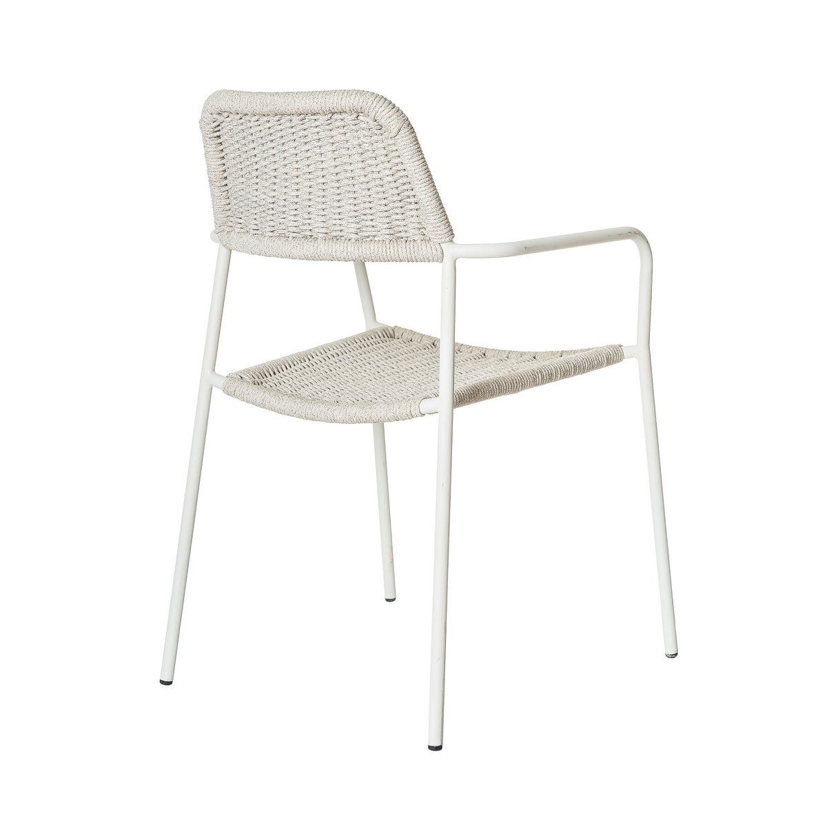 Silla Apilable Milos | Estructura Blanca / Asiento Gris - Imagen 3