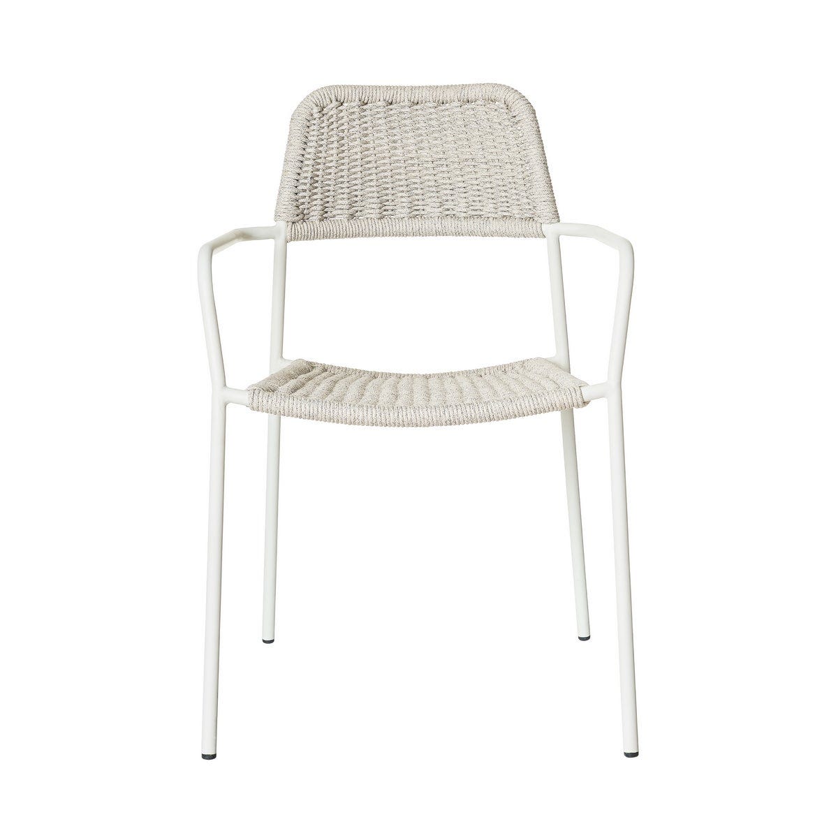 Silla Apilable Milos | Estructura Blanca / Asiento Gris - Imagen 4