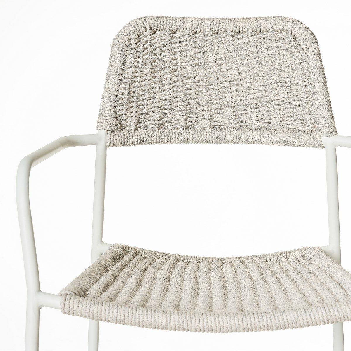 Silla Apilable Milos | Estructura Blanca / Asiento Gris - Imagen 6