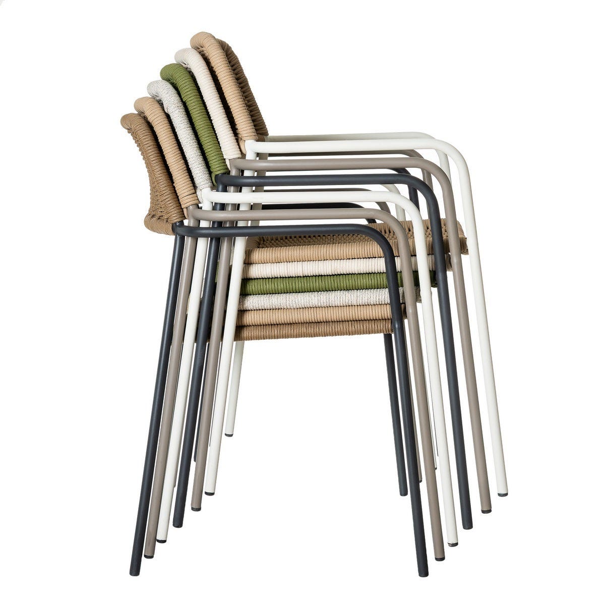 Silla Apilable Milos | Estructura Blanca / Asiento Gris - Imagen 9
