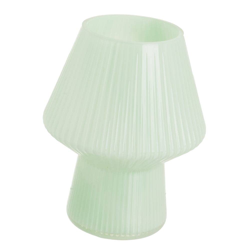 Jarrón de Vidrio Verde-Beige 13x13x17,5 cm con Boca de 7,5 cm - Imagen 3