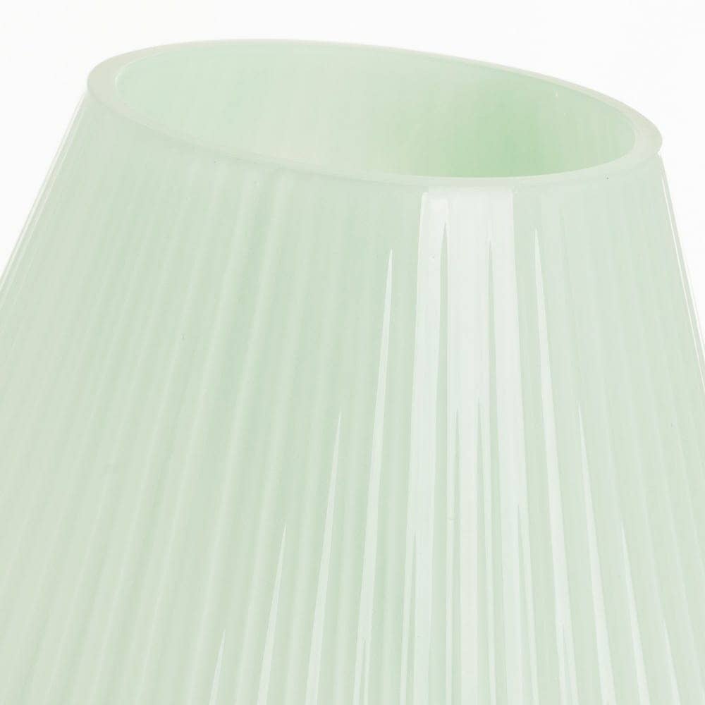 Jarrón de Vidrio Verde-Beige 13x13x17,5 cm con Boca de 7,5 cm - Imagen 5