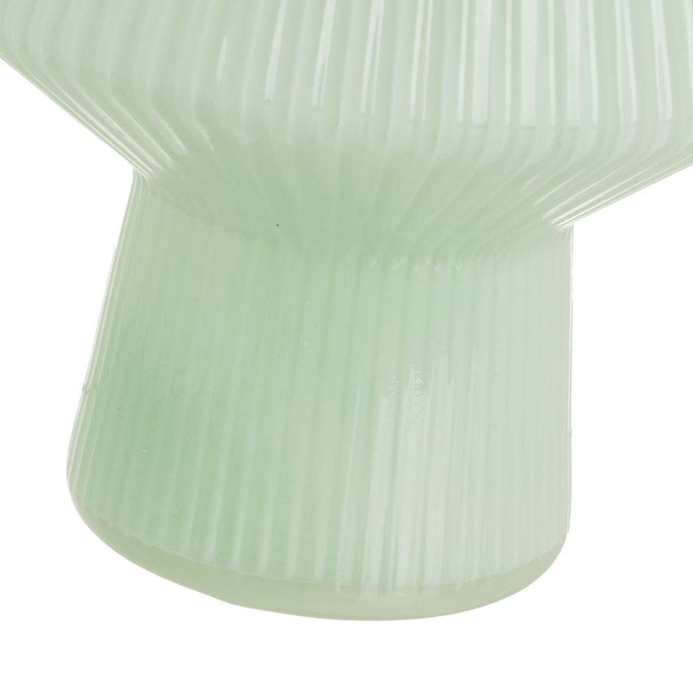Jarrón de Vidrio Verde-Beige 13x13x17,5 cm con Boca de 7,5 cm - Imagen 7