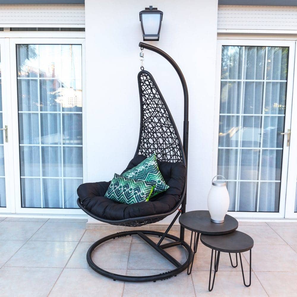 Silla Colgante LÁGRIMA Dido con Mástil Negro | Balancín de Jardín - 104 cm - Imagen 2