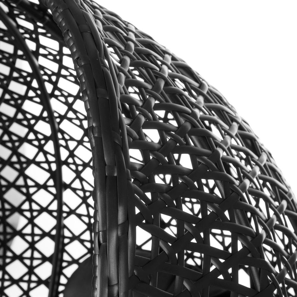 Silla Colgante de Diseño Dido | Ratán Negro | Sin Mástil - Imagen 3