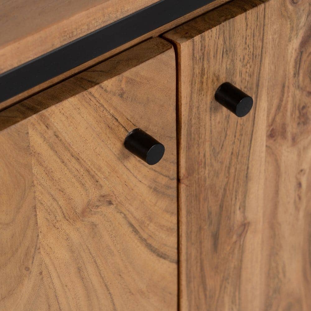 Aparador de Madera y Metal para Salón de Diseño Industrial - 175 cm, Acabado Natural y Estilo Moderno - Imagen 6