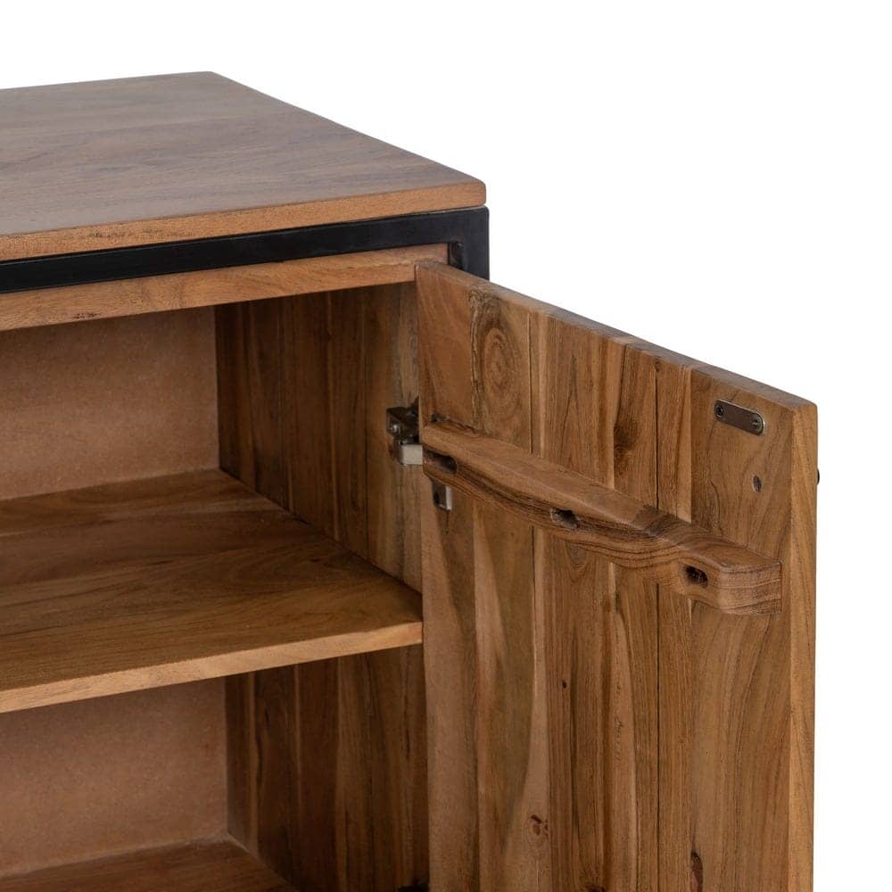 Aparador de Madera y Metal para Salón de Diseño Industrial - 175 cm, Acabado Natural y Estilo Moderno - Imagen 7