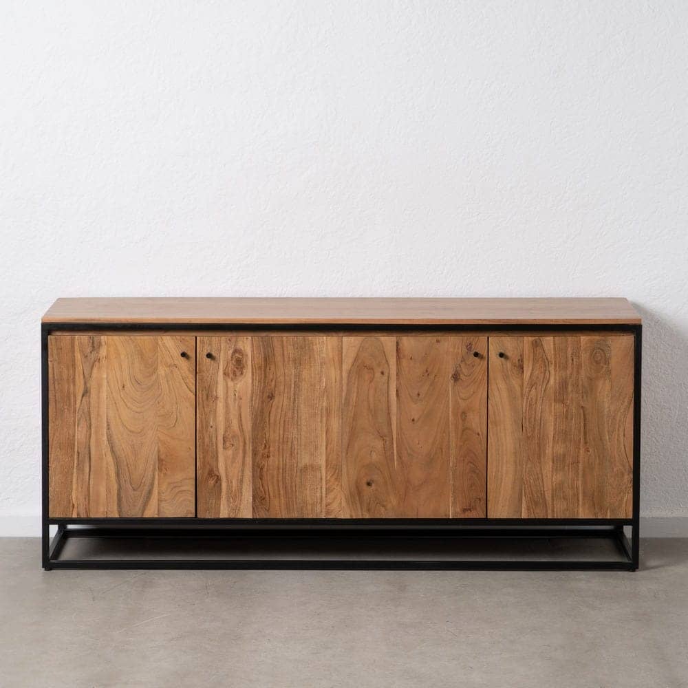 Aparador de Madera y Metal para Salón de Diseño Industrial - 175 cm, Acabado Natural y Estilo Moderno - Imagen 11