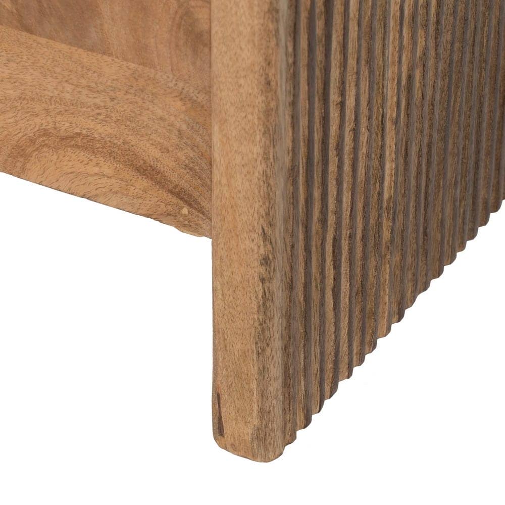 Banqueta-Baúl Natural de Madera de Mango con Cojín de Espuma - Almacenamiento Estilo Minimalista 51 cm - Imagen 11