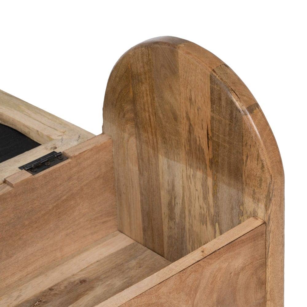 Banqueta-Baúl Natural de Madera de Mango con Cojín de Espuma - Almacenamiento Estilo Minimalista 51 cm - Imagen 6