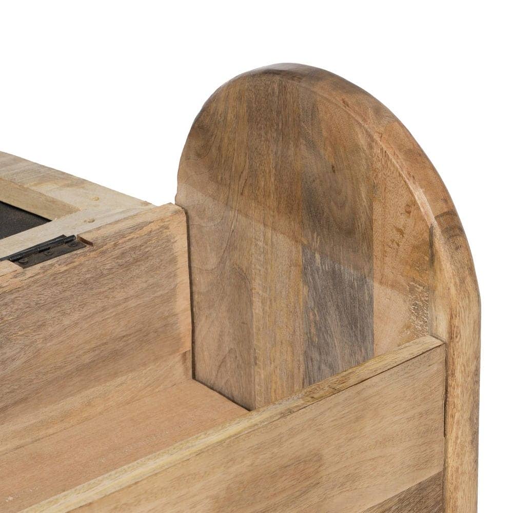 Banqueta-Baúl Natural de Madera de Mango con Cojín de Espuma - Almacenamiento y Asiento 56 cm para Salón, Pasillo y Dormitorio - Imagen 8