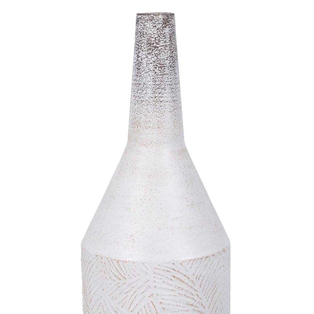 Botella Decorativa de Metal Blanco Rozado - 50,5 cm, Ideal para Decoración de Interiores - Imagen 4