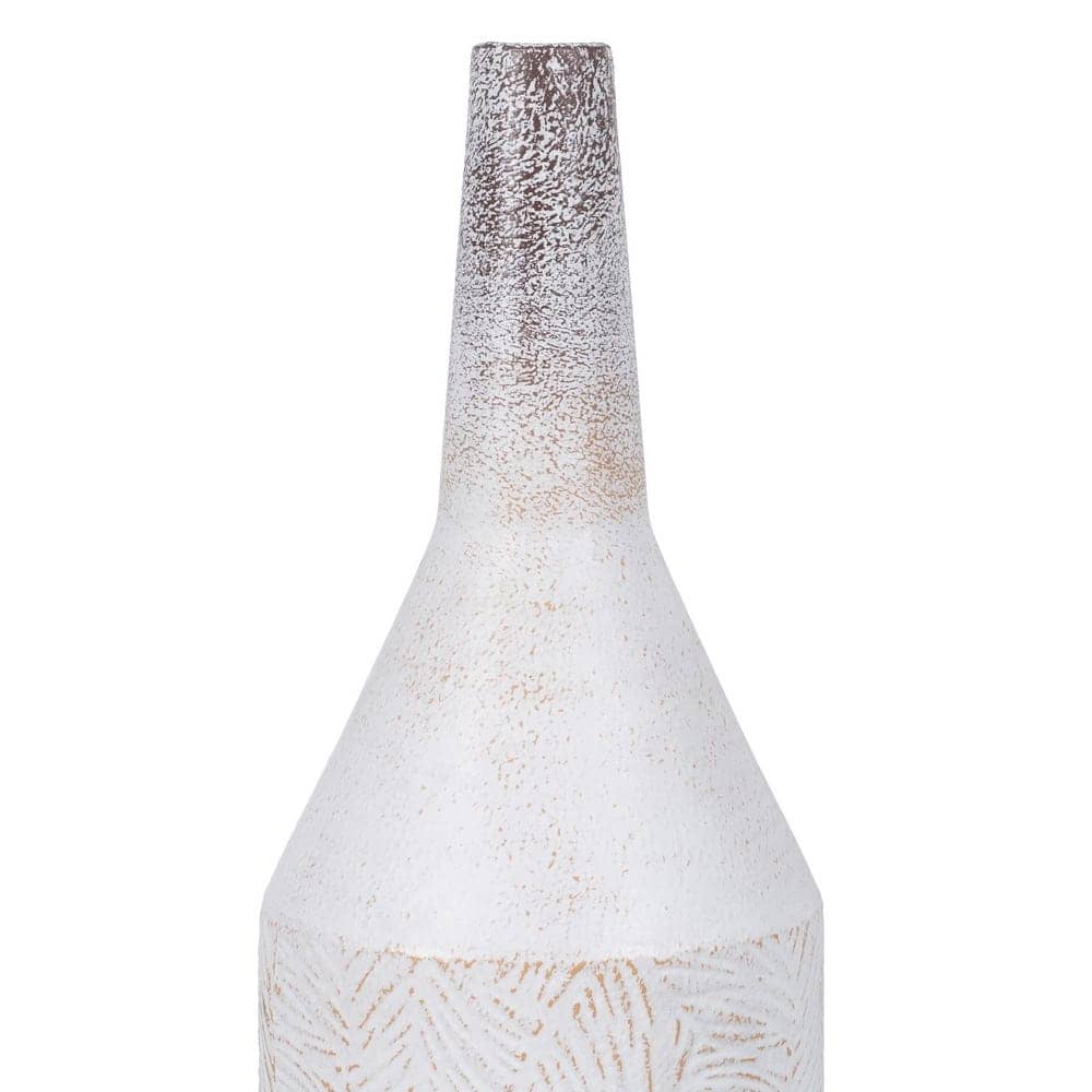 Botella Decorativa de Metal Blanco Rozado - 60,5 cm, Ideal para Decoración de Interiores - Imagen 4