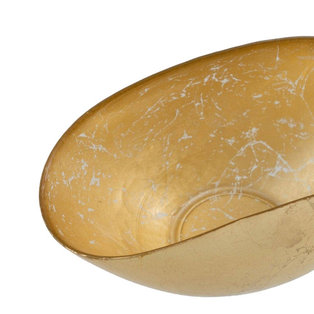 Bowl Decorativo de Cristal Dorado de 28 cm - Hecho a Mano en Vidrio Soda-Lime, Ideal para Decoración y Almacenamiento - Imagen 4