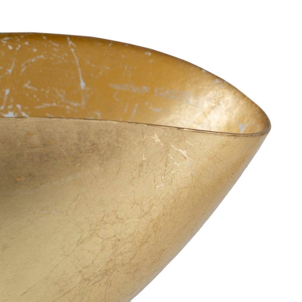 Bowl Decorativo de Cristal Dorado de 28 cm - Hecho a Mano en Vidrio Soda-Lime, Ideal para Decoración y Almacenamiento - Imagen 6