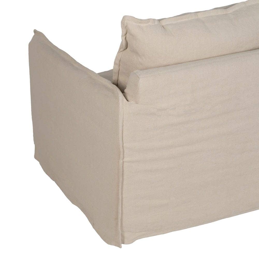 Chaise Longue Izquierda en Crema y Madera de Pino 160 cm - Sofisticación y Confort para tu Salón, Desenfundable y Ergonómica - Imagen 12