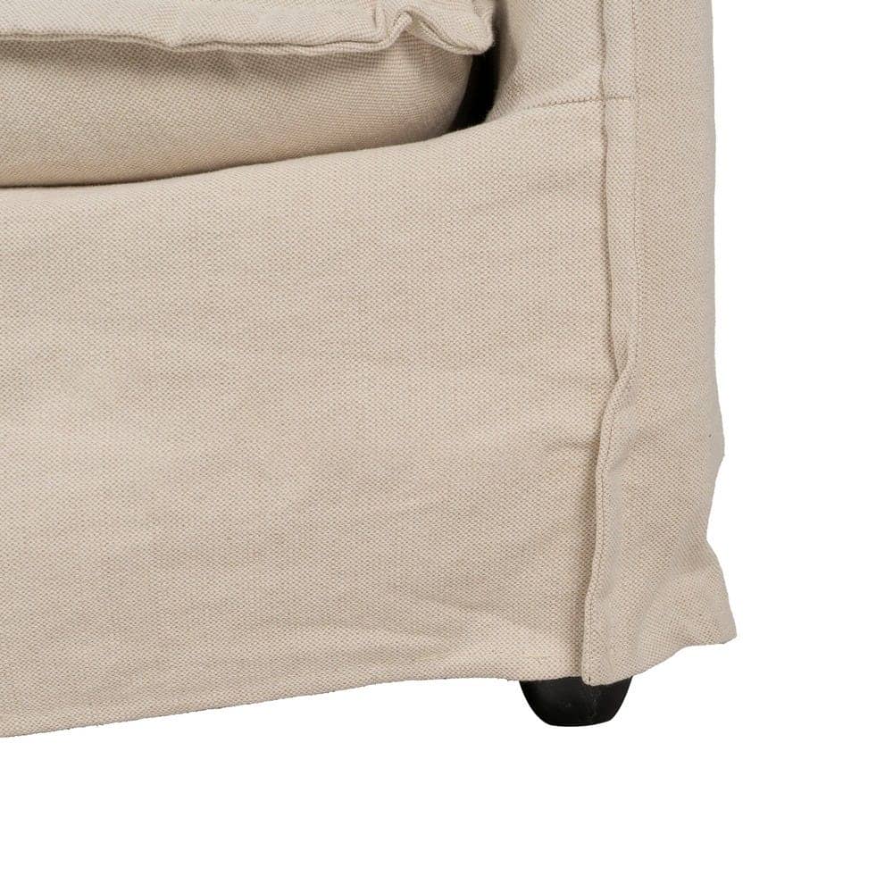 Chaise Longue Izquierda en Crema y Madera de Pino 160 cm - Sofisticación y Confort para tu Salón, Desenfundable y Ergonómica - Imagen 13