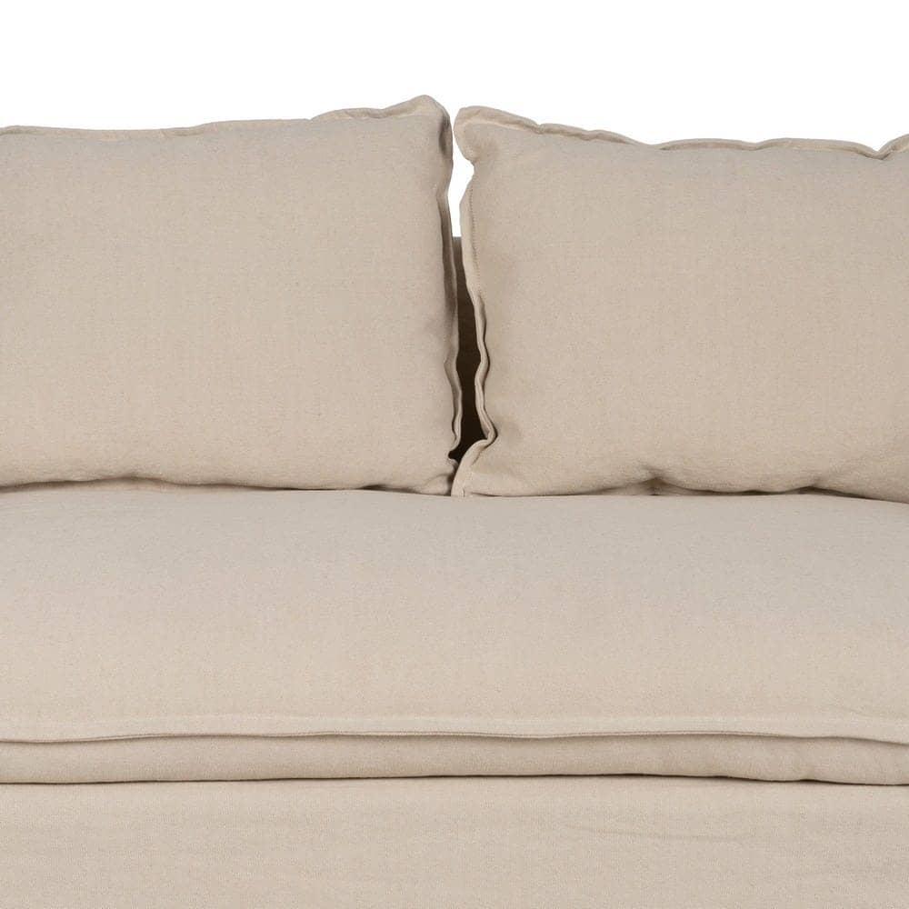 Chaise Longue Izquierda en Crema y Madera de Pino 160 cm - Sofisticación y Confort para tu Salón, Desenfundable y Ergonómica - Imagen 6