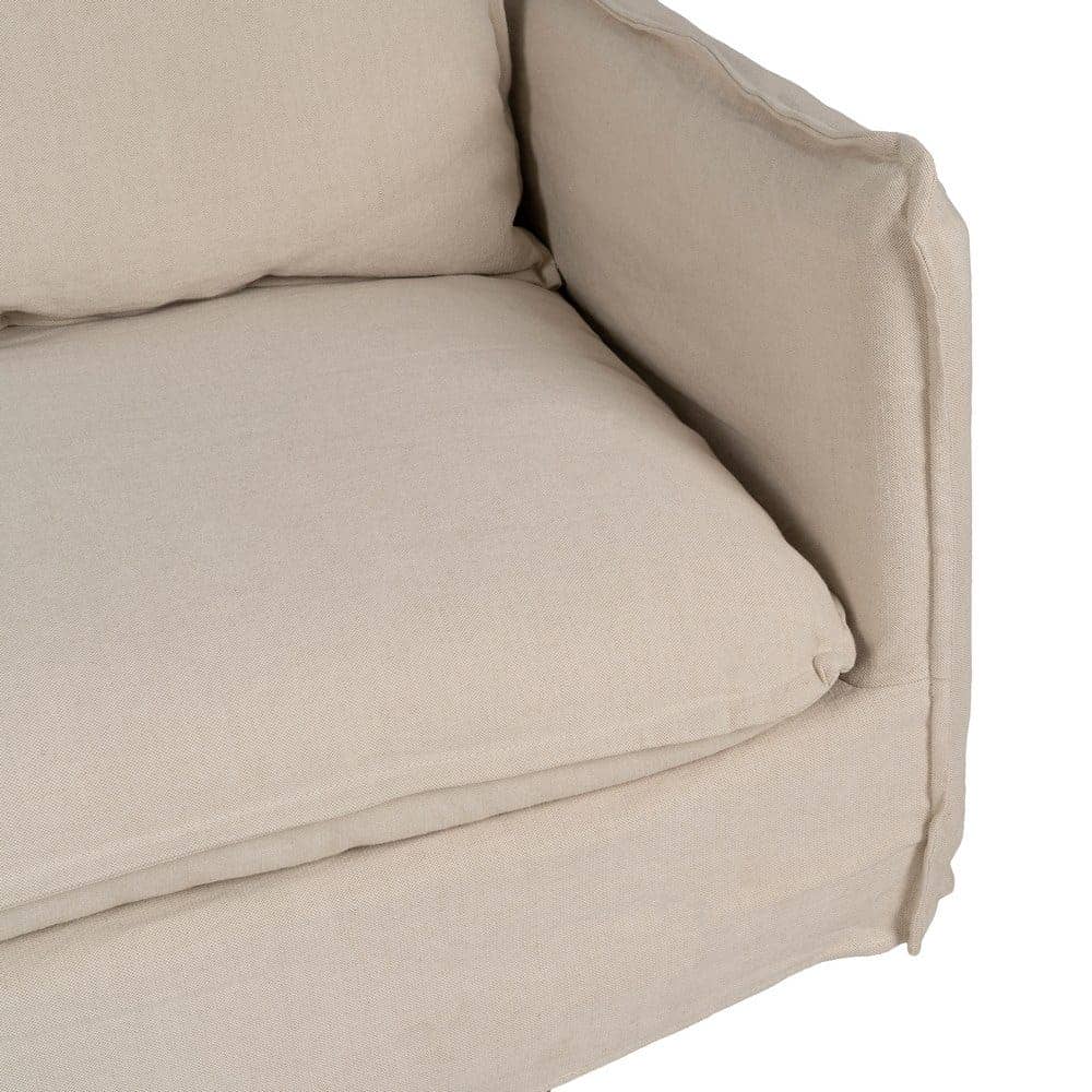 Chaise Longue Izquierda en Crema y Madera de Pino 160 cm - Sofisticación y Confort para tu Salón, Desenfundable y Ergonómica - Imagen 7