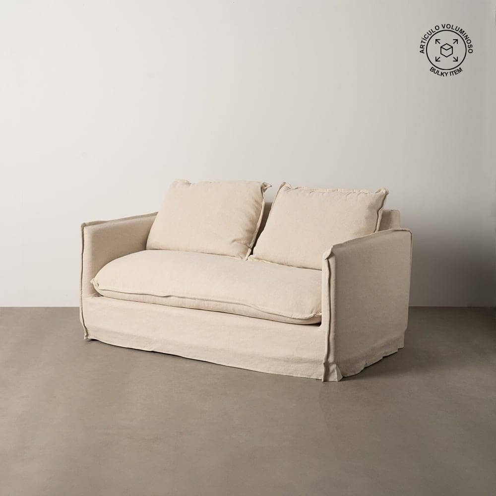 Chaise Longue Izquierda en Crema y Madera de Pino 160 cm - Sofisticación y Confort para tu Salón, Desenfundable y Ergonómica - Imagen 14