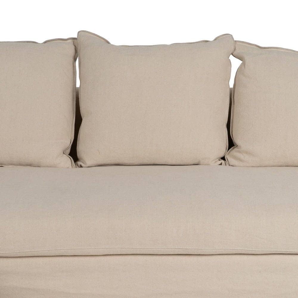 Chaise-Lounge Crema de 300 cm en Tejido de Lino y Algodón con Estructura de Madera - Elegancia y Confort para tu Salón - Imagen 6