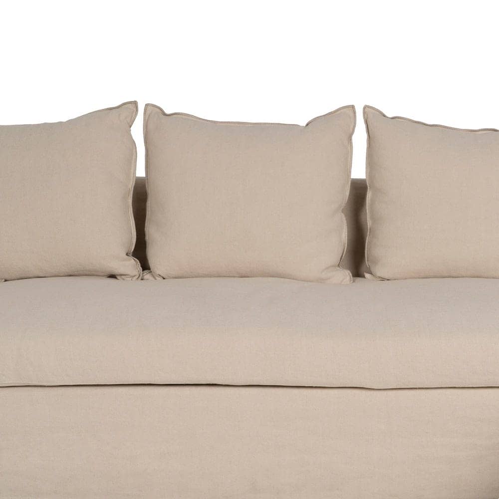 Chaise-Lounge Crema de 300 cm en Tejido y Madera - Elegancia y Confort para tu Salón, Desenfundable y Ergonomía Ideal - Imagen 6