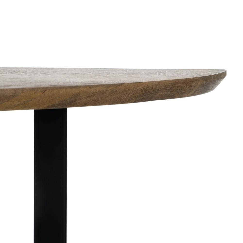 Consola de Madera de Mango con Detalles Modernos - 120 cm, Estilo Elegante y Acabado en Color Miel, Patitas de Hierro Negro - Imagen 4