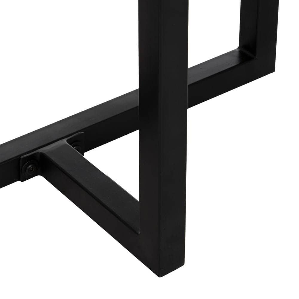 Consola de Madera de Mango con Detalles Modernos - 120 cm, Estilo Elegante y Acabado en Color Miel, Patitas de Hierro Negro - Imagen 5