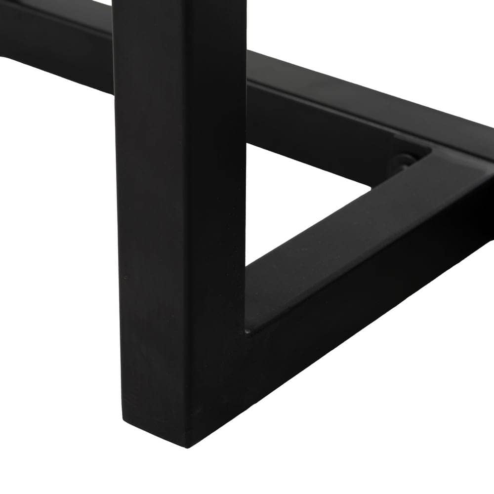 Consola de Madera de Mango con Detalles Modernos - 120 cm, Estilo Elegante y Acabado en Color Miel, Patitas de Hierro Negro - Imagen 6