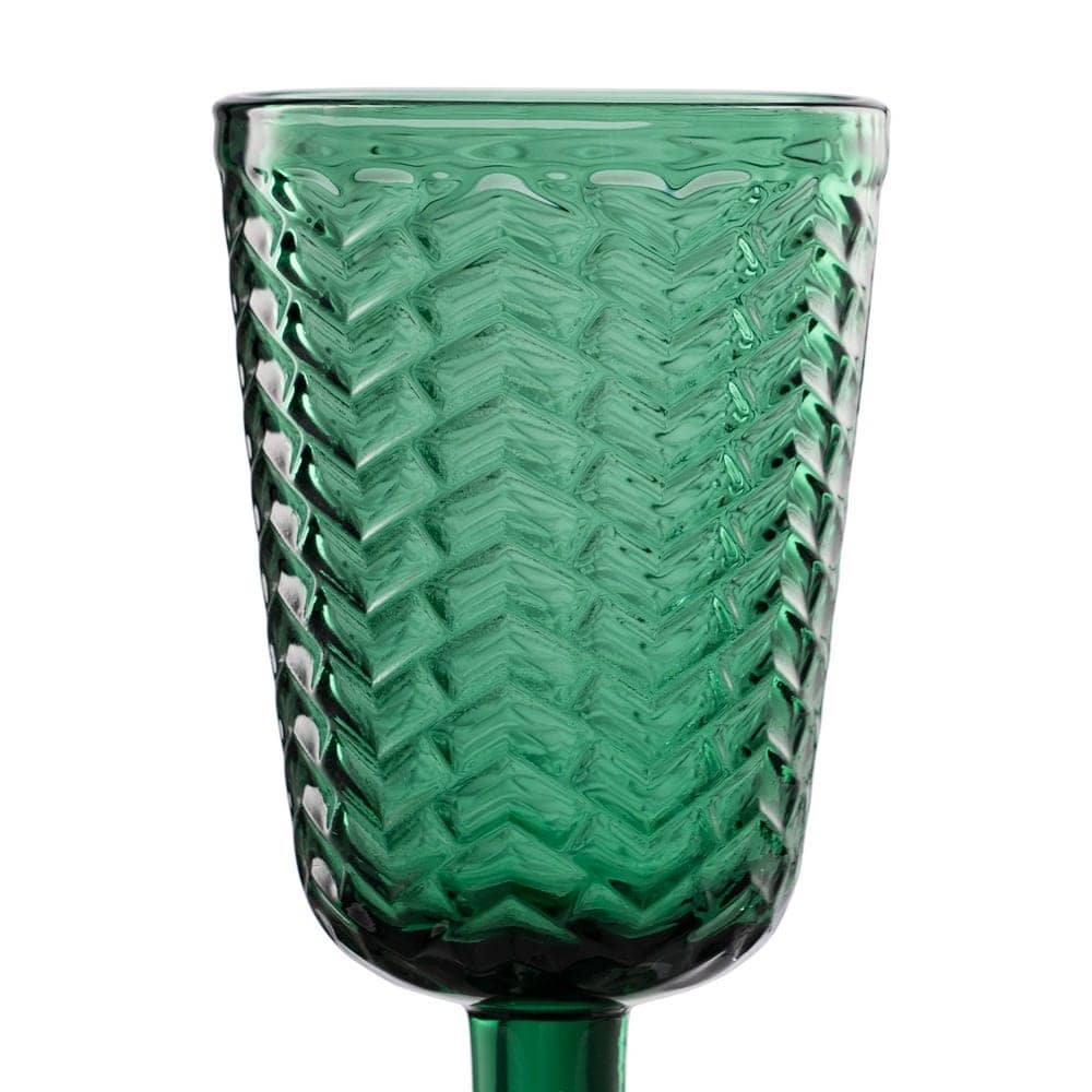 Set 6 Copas Verde Cristal Decorativas de 17 cm - Cristal Soda-Lime, Apto para Lavavajillas, 280ml - Imagen 2