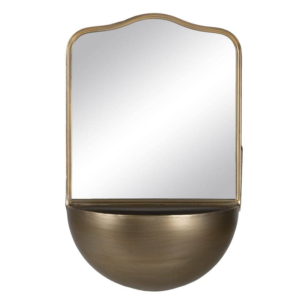 Espejo con Estante en Metal Dorado de 37 cm - Elegancia y Funcionalidad para Decorar tu Hogar - Imagen 2