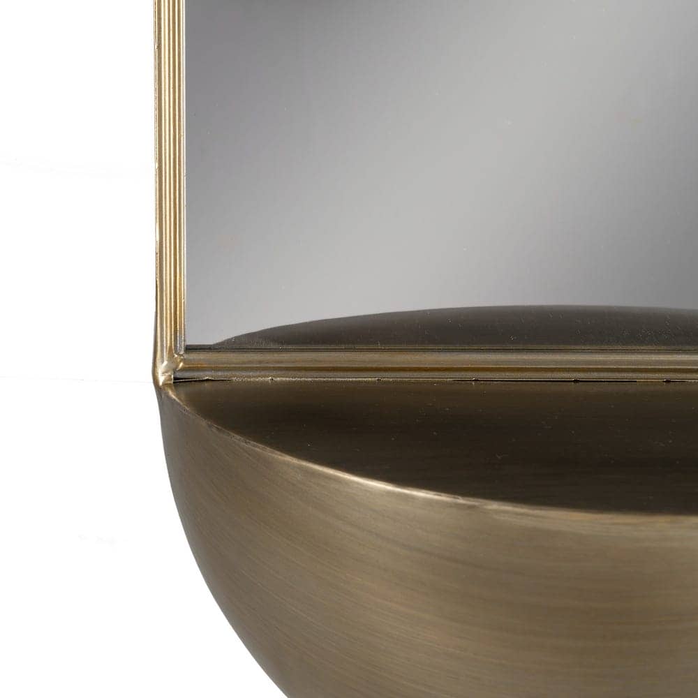 Espejo con Estante en Metal Dorado de 37 cm - Elegancia y Funcionalidad para Decorar tu Hogar - Imagen 5