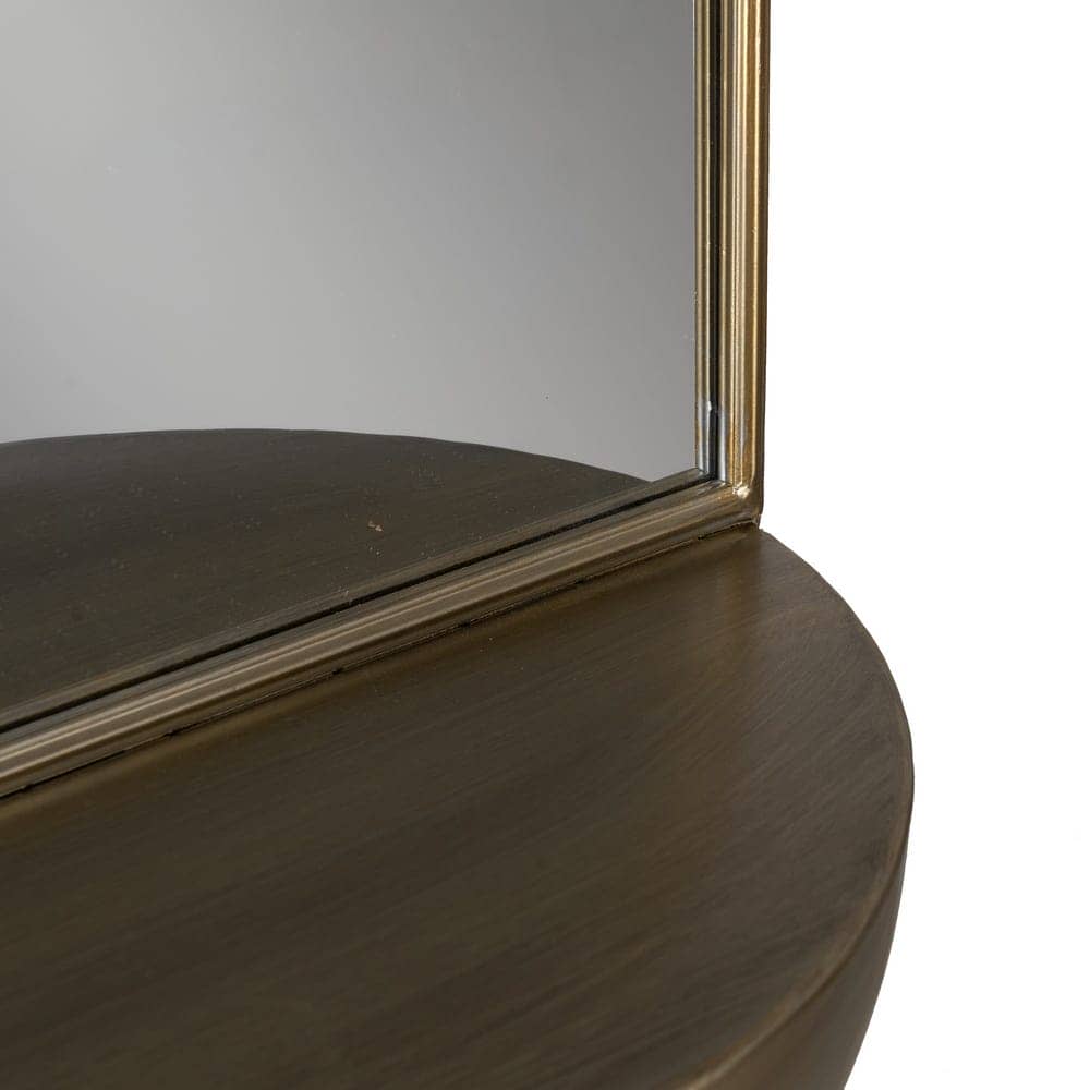 Espejo con Estante en Metal Dorado de 37 cm - Elegancia y Funcionalidad para Decorar tu Hogar - Imagen 7