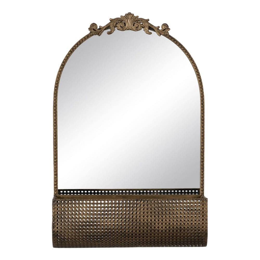 Espejo con Estante de Metal Dorado 53 cm - Elegante y Funcional para Decorar tu Hogar - Imagen 2