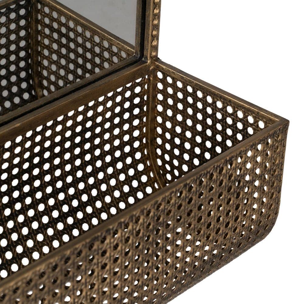 Espejo con Estante de Metal Dorado 53 cm - Elegante y Funcional para Decorar tu Hogar - Imagen 5