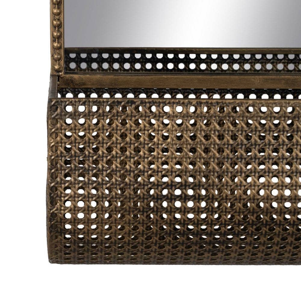 Espejo con Estante de Metal Dorado 53 cm - Elegante y Funcional para Decorar tu Hogar - Imagen 7